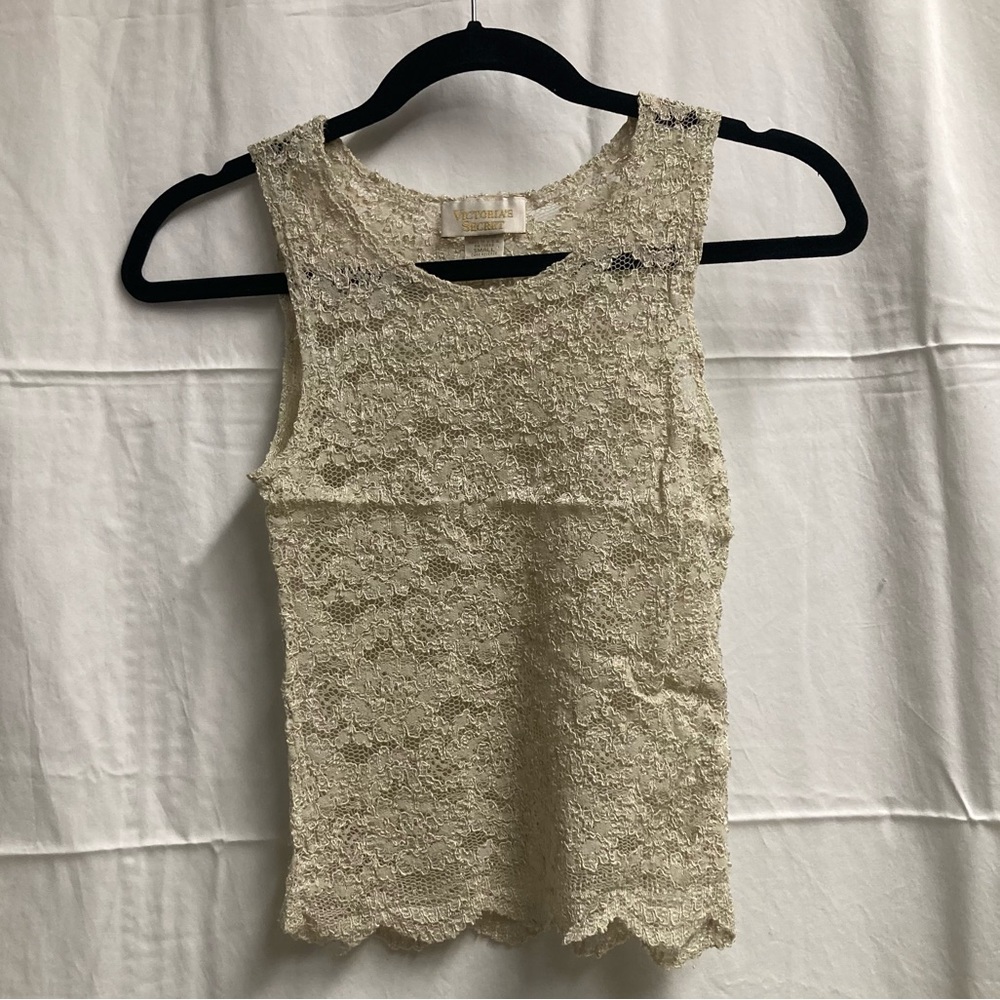 Cream Lace Tank Top